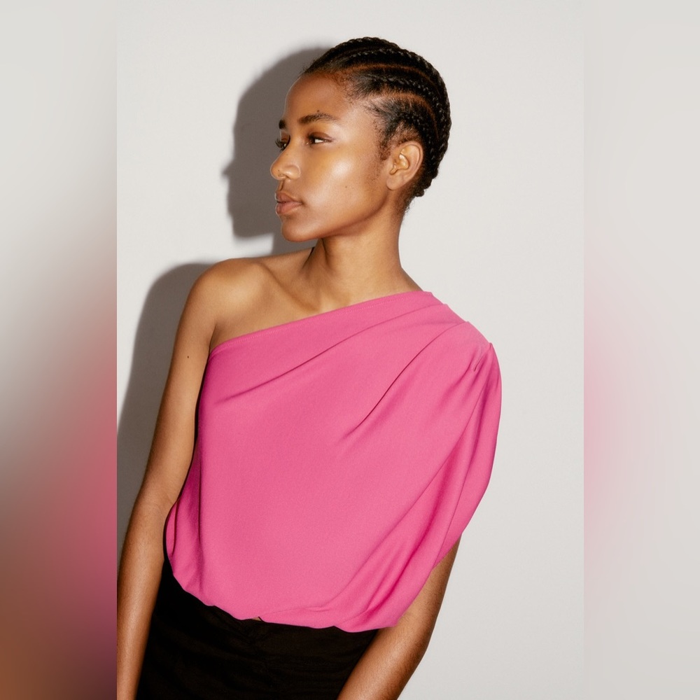 ZARA DRAPED ASYMMETRIC TOP